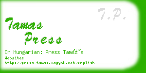 tamas press business card